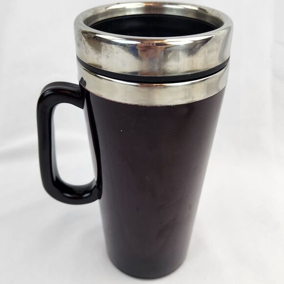 ☕️Vintage Starbucks Raspberry & Stainless Steel 16oz Travel Tumbler w/Handle - Picture 6 of 12